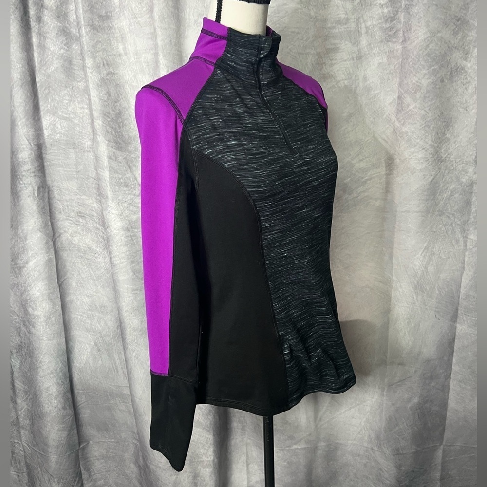 90 Degree by Reflex Active Life Black, Plum & Heather Gray Long Sleeve 1/4 Zip - Picture 2 of 16